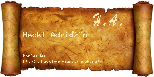 Heckl Adrián névjegykártya