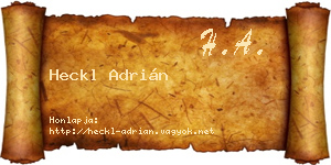 Heckl Adrián névjegykártya